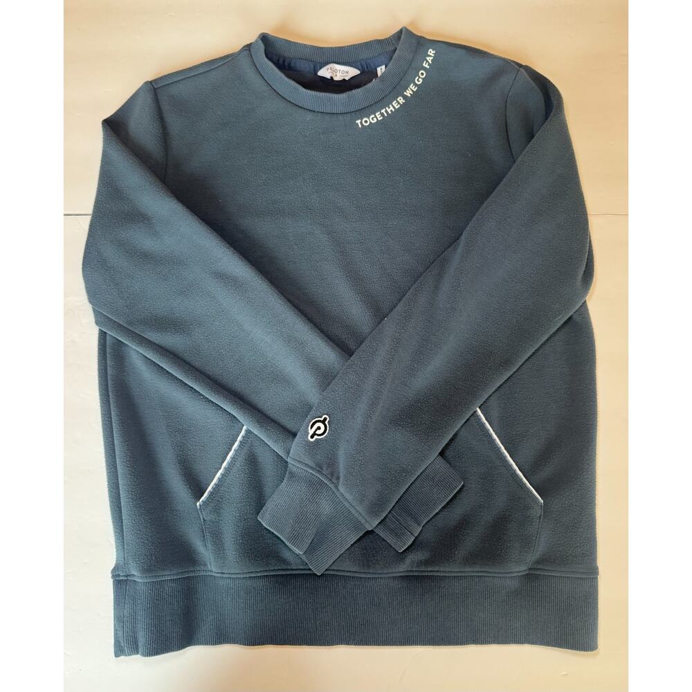 Peloton Sweatshirt Small Blue Crewneck Pullover Together We Go Far Pocket